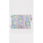 Women's Blue Yellow Print Zipper Bag