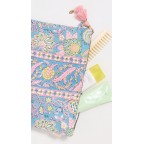 Women's Blue Yellow Print Zipper Bag